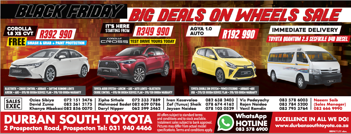 TOYOTA SPECIALS NOVEMBER 2021 | Durban South Toyota Blog
